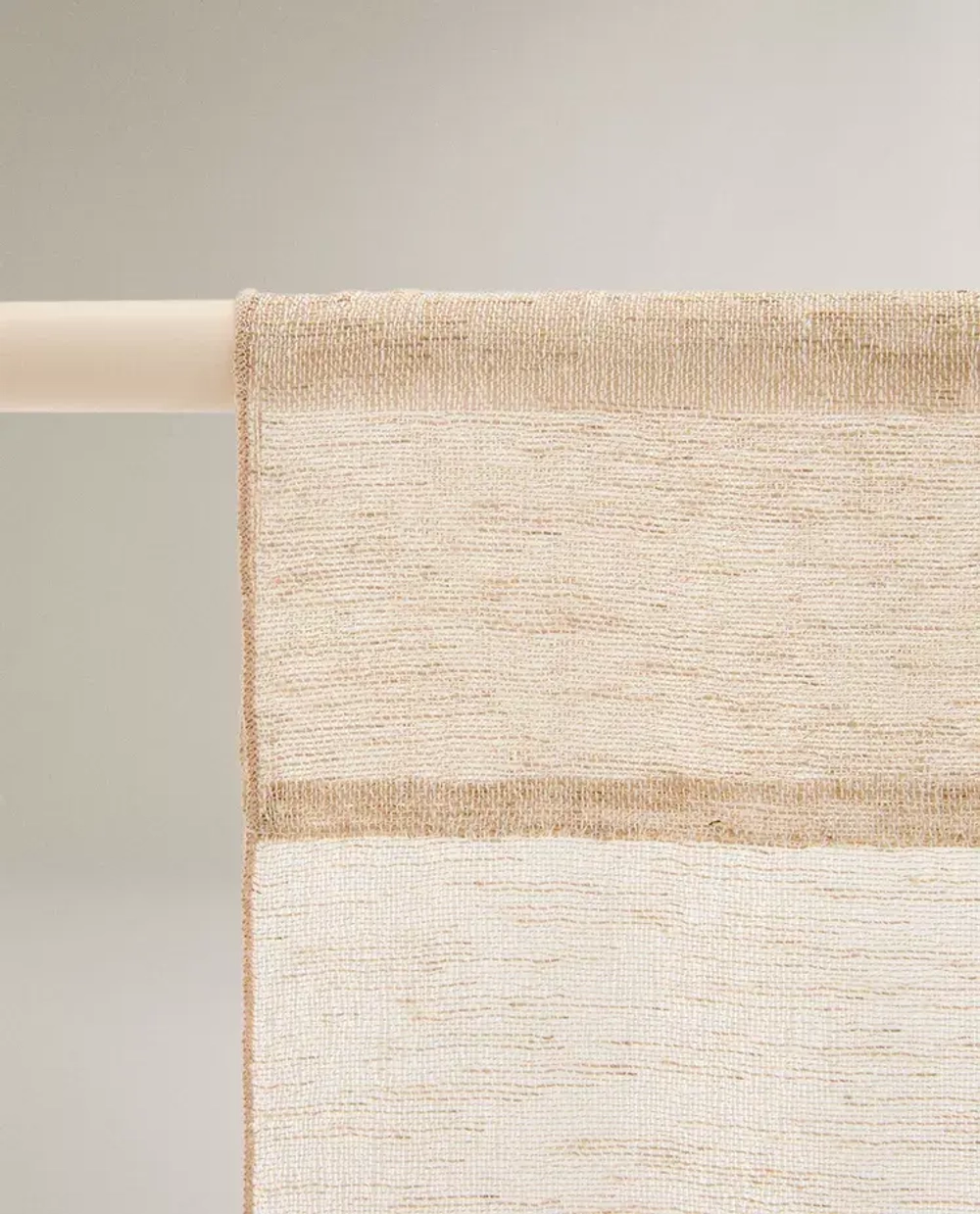 ZARA HOME ПОЛУПРОЗРАЧНАЯ ШТОРА ДВОЙНОЙ ШИРИНЫ, СВЕТЛО-БЕЖЕВЫЙ