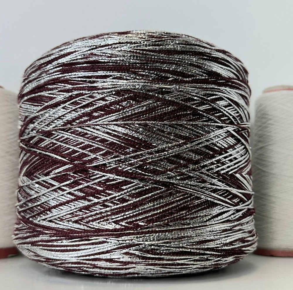 WOOL REFLEX - Luxury Production by Ri.Go.; 87% меринос, 13% фольга; 160м/100гр; col. 6658, цвет: бордовый, фольга серебро. S507