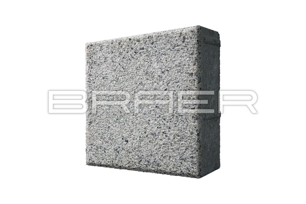 Тротуарная плитка Braer Лувр, Гранит на белом, 200х200 мм, 60 мм