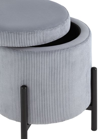 Пуф Дали с ящиком велюр серый