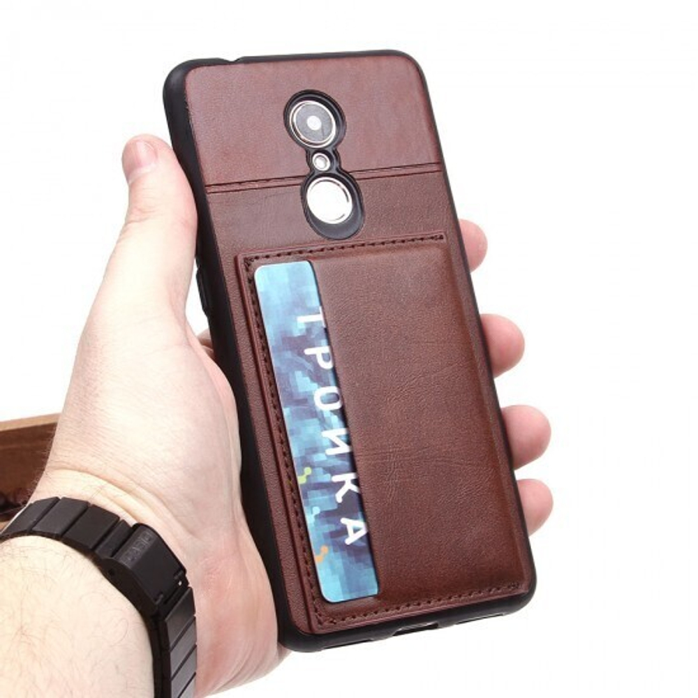 Чехол с карманом под пластиковые карты для Xiaomi Redmi 5, 010459 Черный