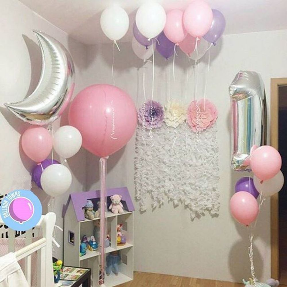 Шар (35"/89 см) Фигура, Полумесяц, Серебро 1 шт.