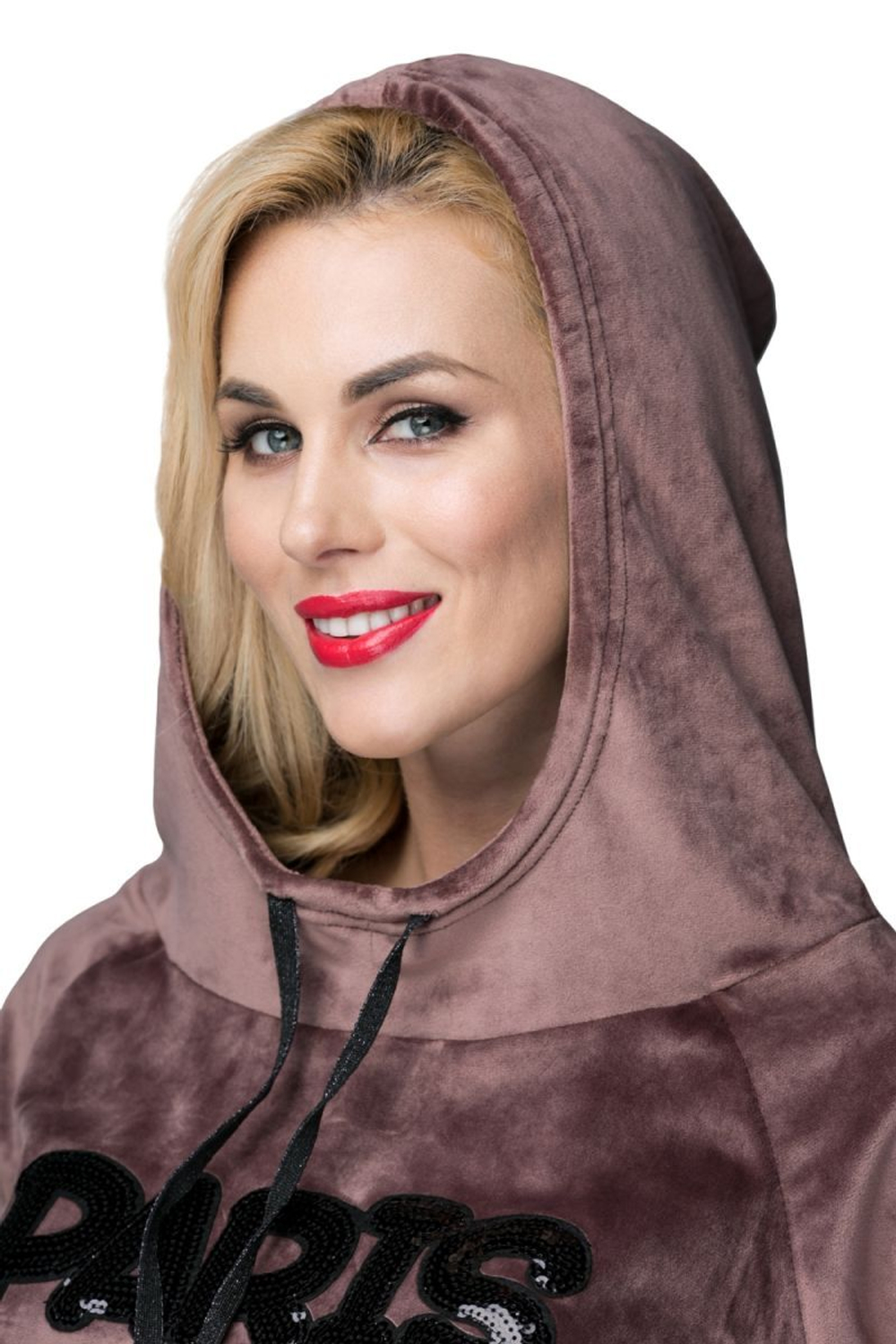 Спортивный костюм с аппликацией из пайеток (Размер: S) (Цвет: голубой)