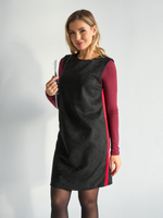 Платье сарафан офисный замшевый