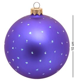 НФШ-1465/1 Ел.украшение Шар «Дед Мороз со снеговиками» синий 100 мм