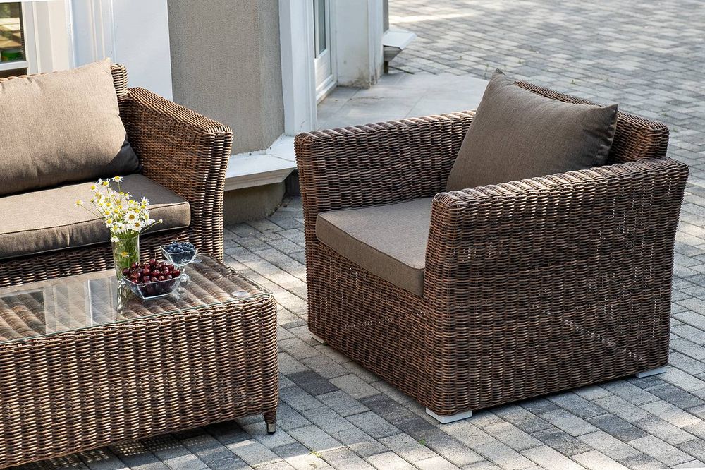 "Капучино Сингл" лаунж-зона из искусственного ротанга, цвет коричневый