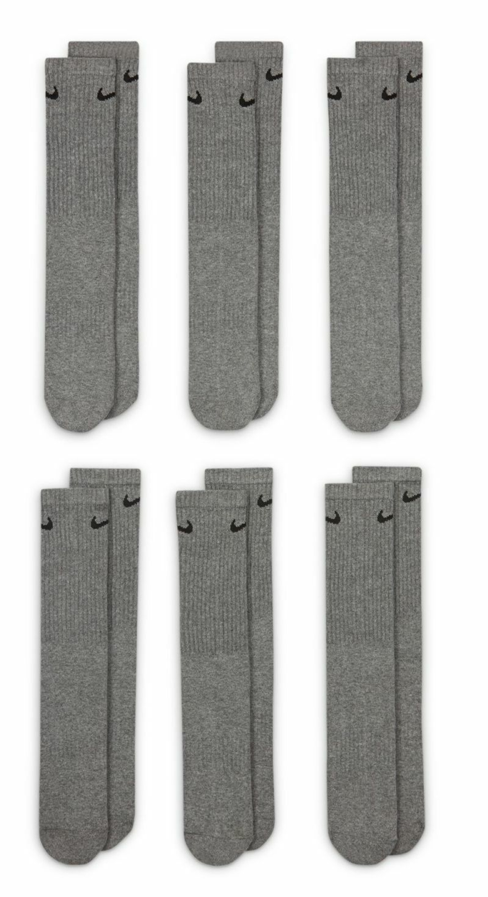 Теннисные носки Nike Everyday Cotton Cushioned Crew 6P - серый