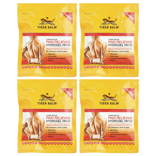 Tiger Balm, Обезболивающий гидрогелевый патч, большой, 4 патча