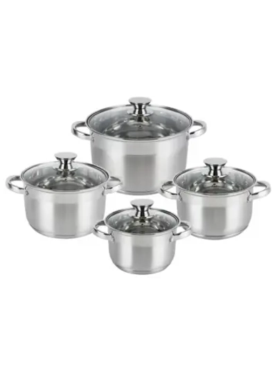 Набор посуды со складными ручками и крышками 4 шт.