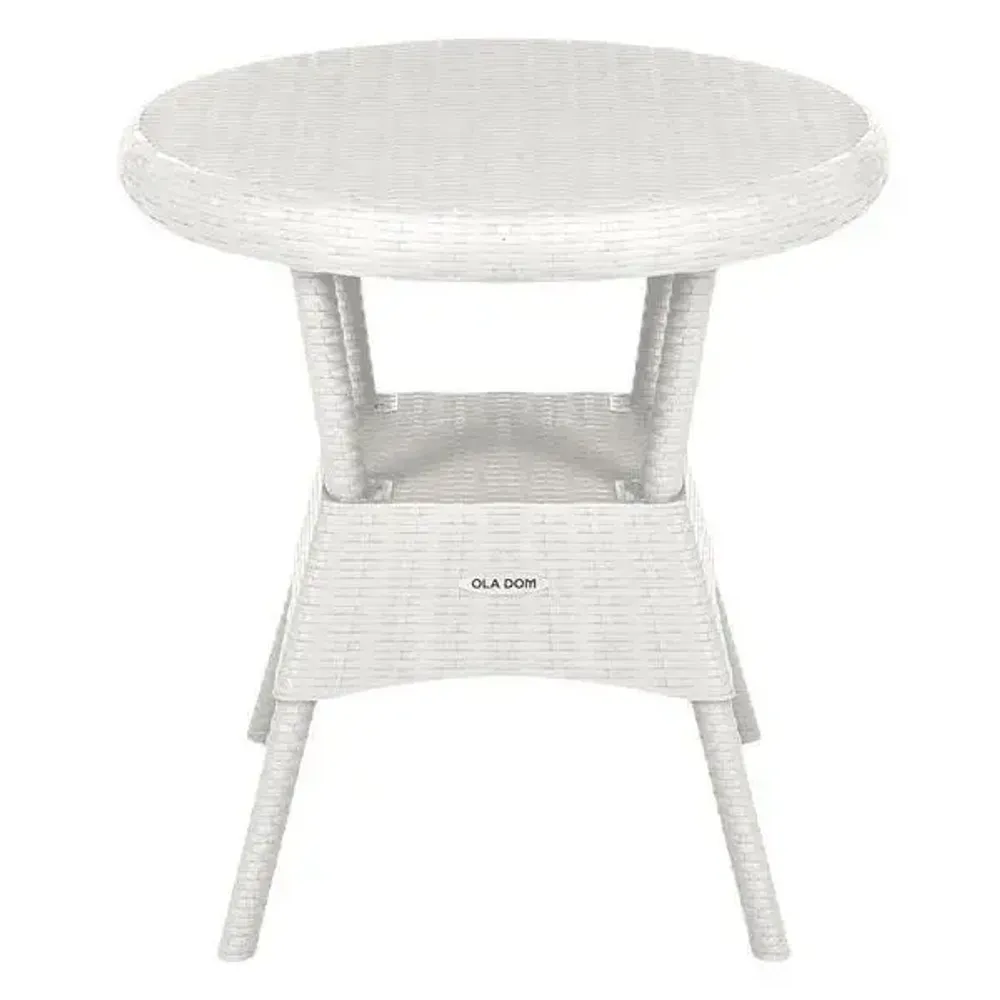 Стол круглый RATTAN Ola Dom белый 700х720мм