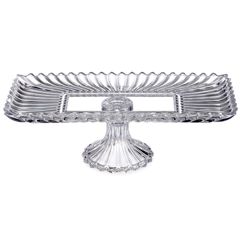 БЛЮДО СЕРВИРОВОЧНОЕ НА НОЖКЕ "BRILLIANCE" ПРЯМОУГОЛЬНОЕ, 38*17,5*11,5 СМ