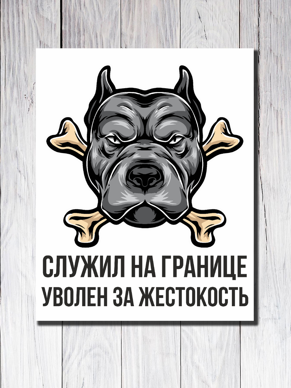 Табличка "Служил на границе уволен за жестокость"