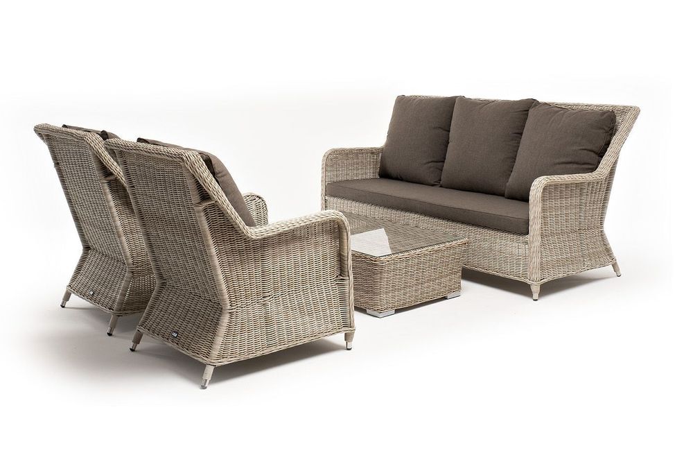 "Гляссе" лаунж-зона из искусственного ротанга, цвет бежевый