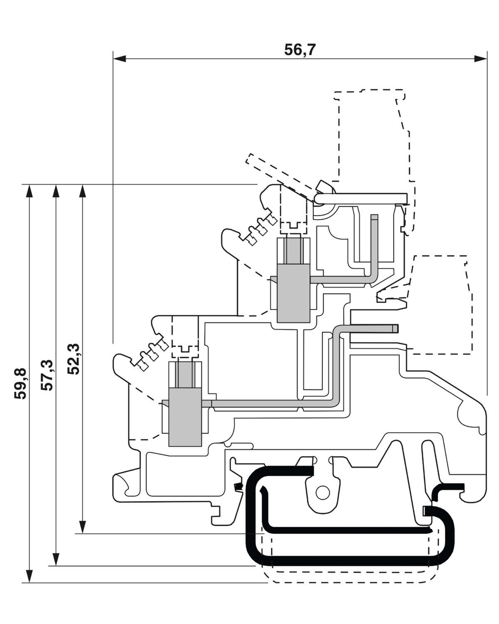 2770846 - UKK 3-MSTBVH-5,08 - Двухъярусные клеммы