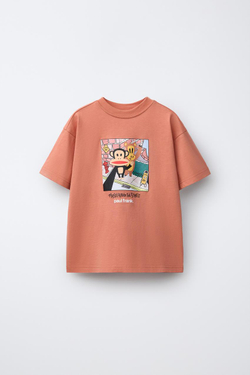 ZARA ФУТБОЛКА С ПРИНТОМ PAUL FRANK™, МЕДНЫЙ