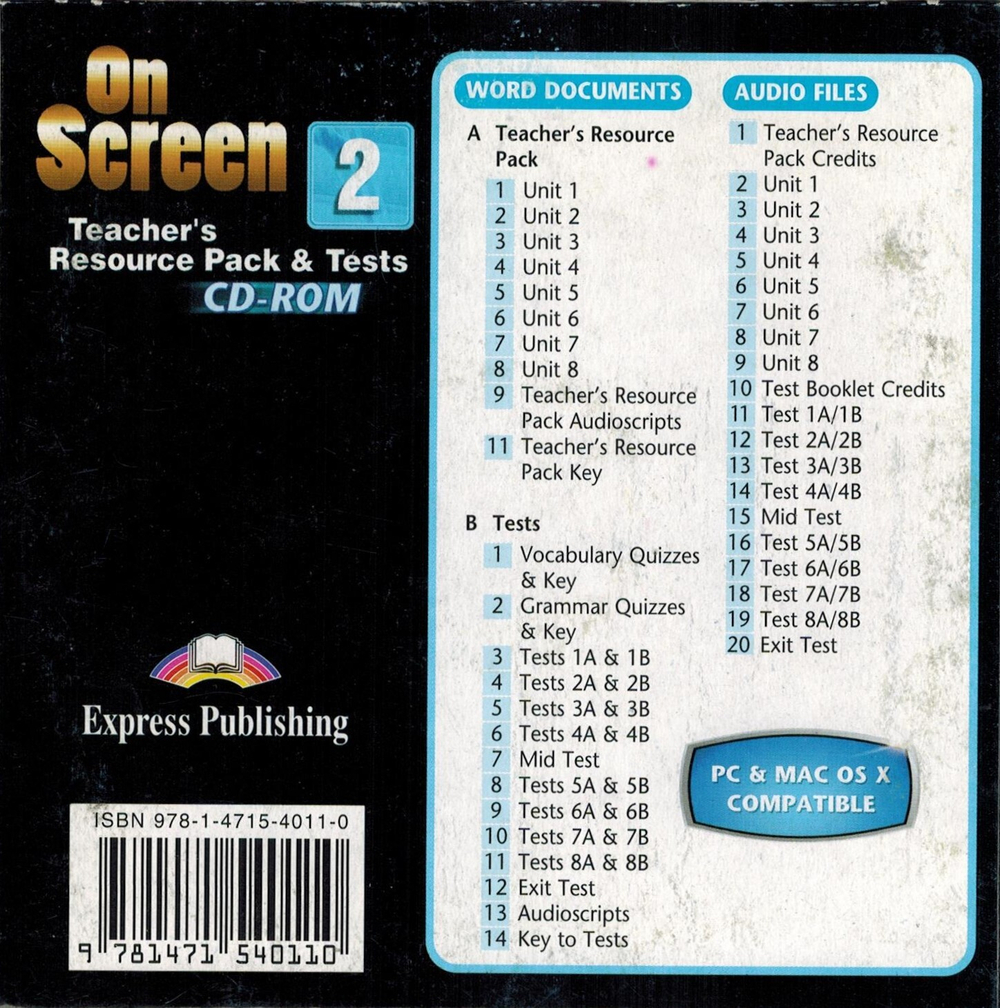 ON SCREEN 2 Teacher's Resource Pack & Tests CD-ROM