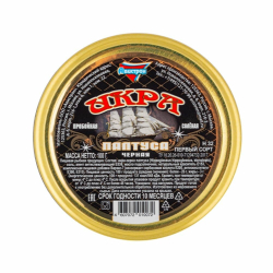 Икра Палтуса Авистрон Черная 100г Стекло