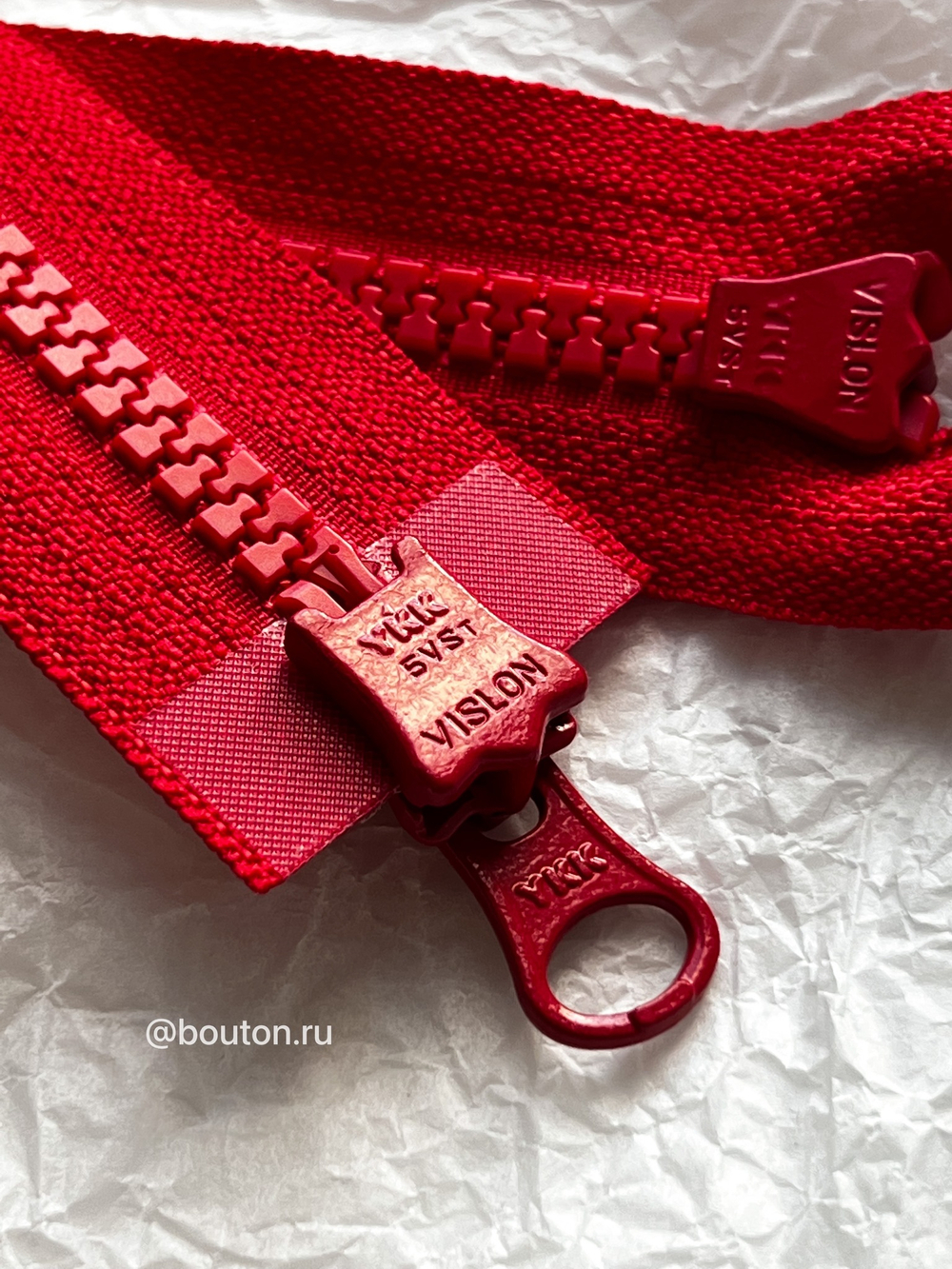 Молния YKK тракторная, двухзамковая тип 5 алая 519