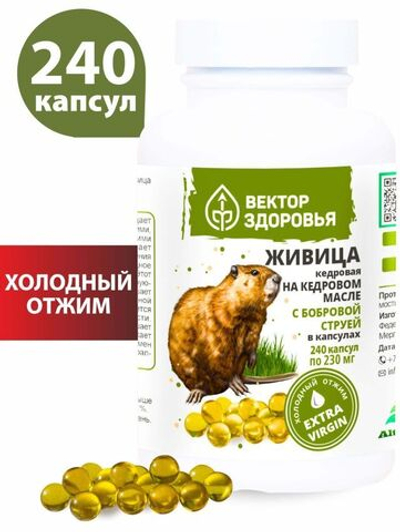 Живица кедровая на кедровом масле с бобровой струёй  240 капсул
