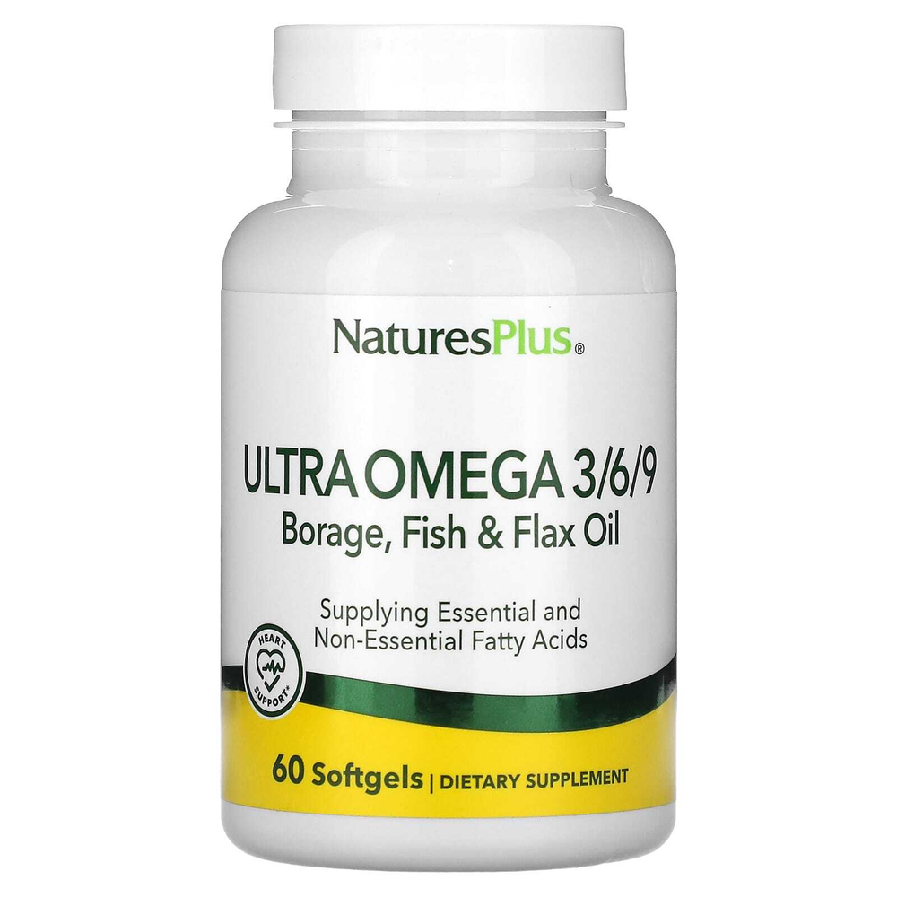 NaturesPlus, Ultra Omega 3/6/9, 60 мягких таблеток