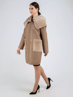 Дубленка натуральная с капюшоном длинная Турция