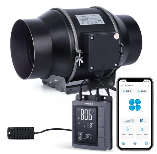 Вентилятор канальный энергосберегающий (вытяжка) Inkbird IVC-001W Wi-Fi