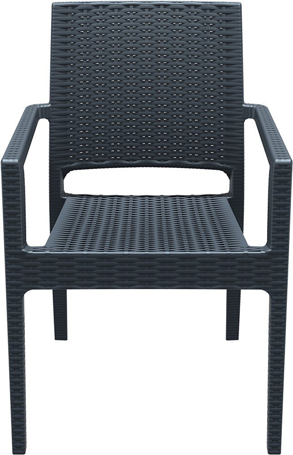 Кресло пластиковое плетеное Siesta Contract Ibiza, антрацит