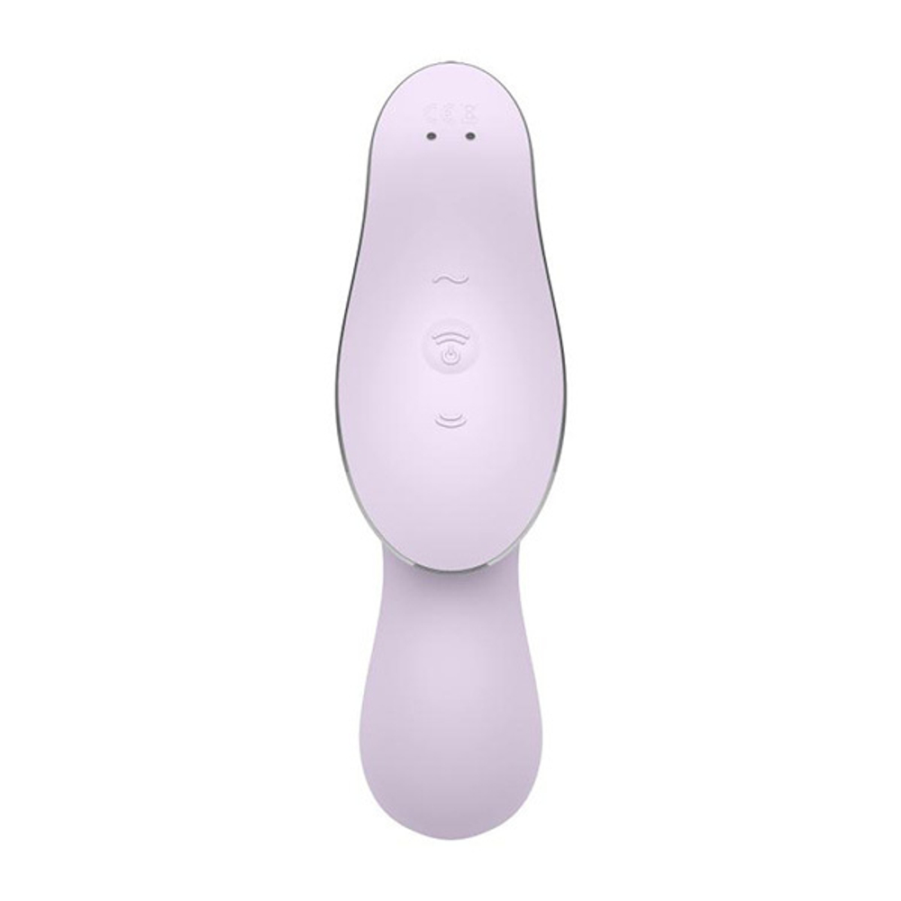 Сиреневый вибромассажер 17,4см с вакуумной стимуляцией Satisfyer Curvy Trinity 2