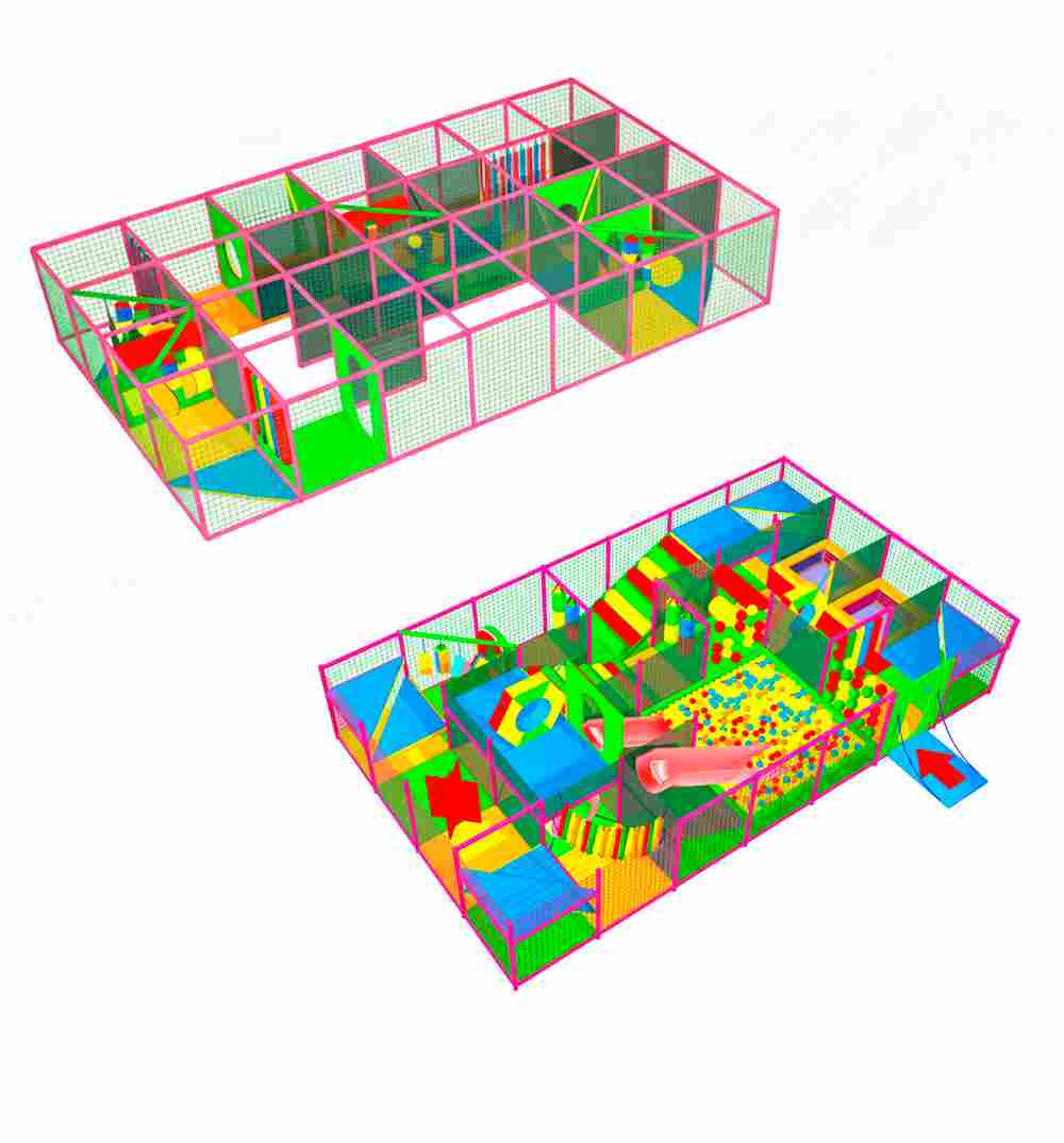 Детский уличный игровой лабиринт с крышей «Цирковой» 8,61×4,92×3,5 м