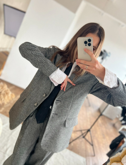 Жакет однобортный ёлочка СОЛЬПЕРЕЦ