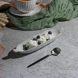 Блюдо овальное 23,5*5,7 см h3,5 см 100 мл Gray Narrowboat с ручками Frutti di Mare P.L. [3]