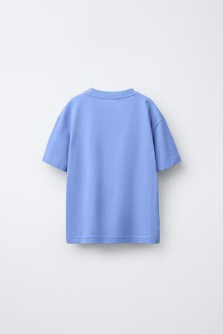 ZARA ФУТБОЛКА В СПОРТИВНОМ СТИЛЕ С НАДПИСЬЮ, ГОЛУБОЙ