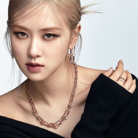 Tiffany HardWear Graduated Link Necklace в розовом золоте