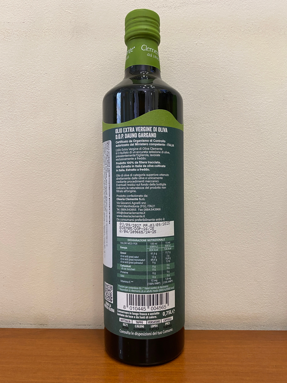 Оливковое масло Clemente D.O.P. DAUNO GARGANO, Extra Virgin 0,75 л, Италия