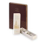 Подарочный набор: Шариковая ручка Parker Jotter Russia SE, цвет: St. Steel GT и Ежедневник  недатированный, коричневый