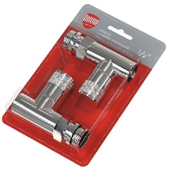 Набор дизайн-вентилей Royal Thermo PIANO, прямой, хром, 1/2", 2 шт. (RTE 50.024)