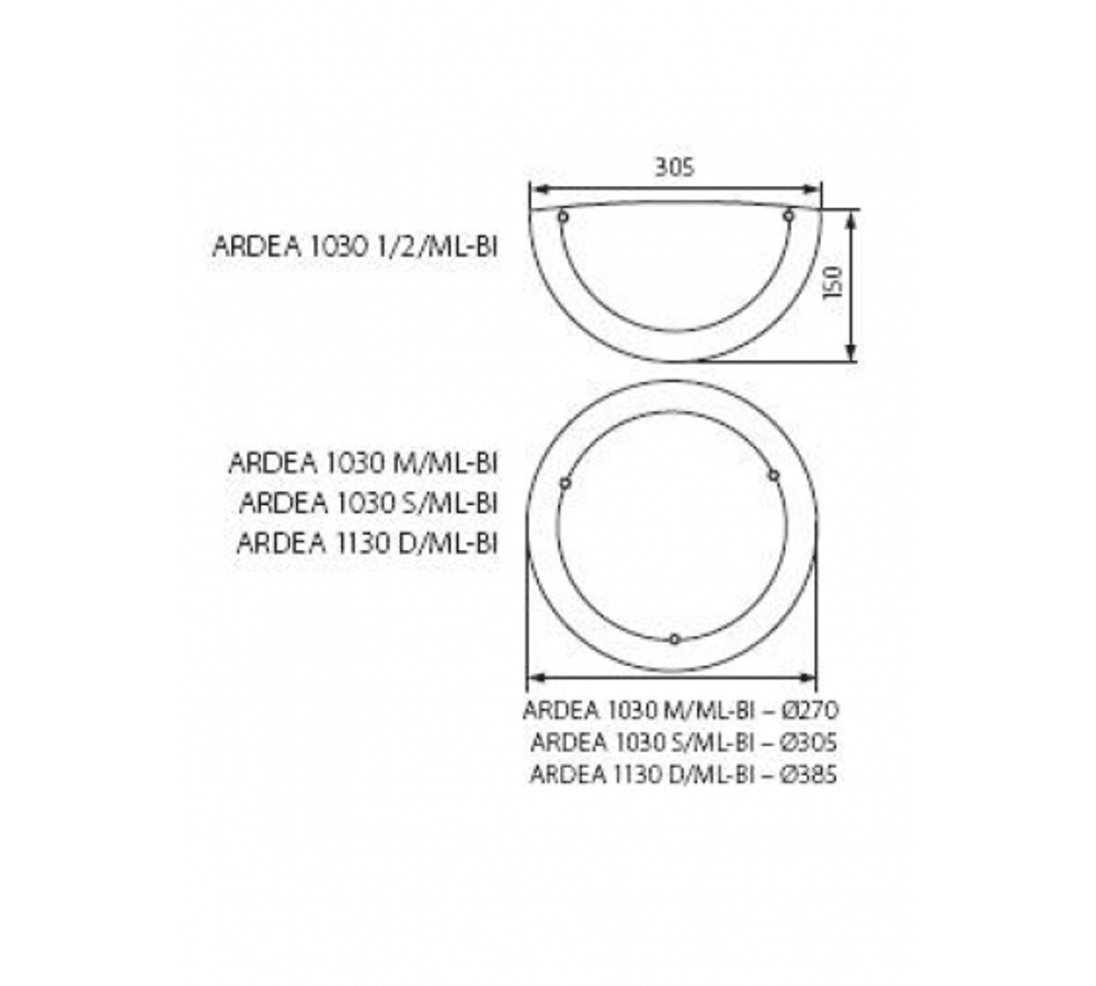 Светильник тарелка KANLUX ARDEA 1030 M/ML-BI