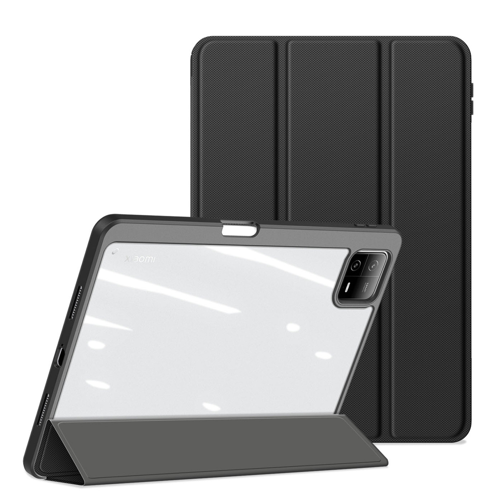 Чехол книжка черного цвета от Dux Ducis для Xiaomi Pad 6 и Pad 6 Pro, серия Toby Series Case, с функцией пробуждения и сна