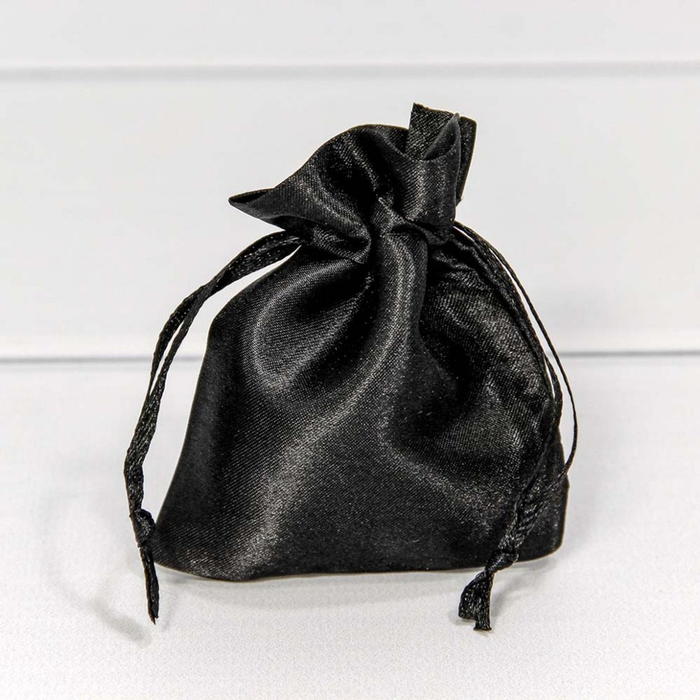 Мешочек 7х9см Атлас (Черный)