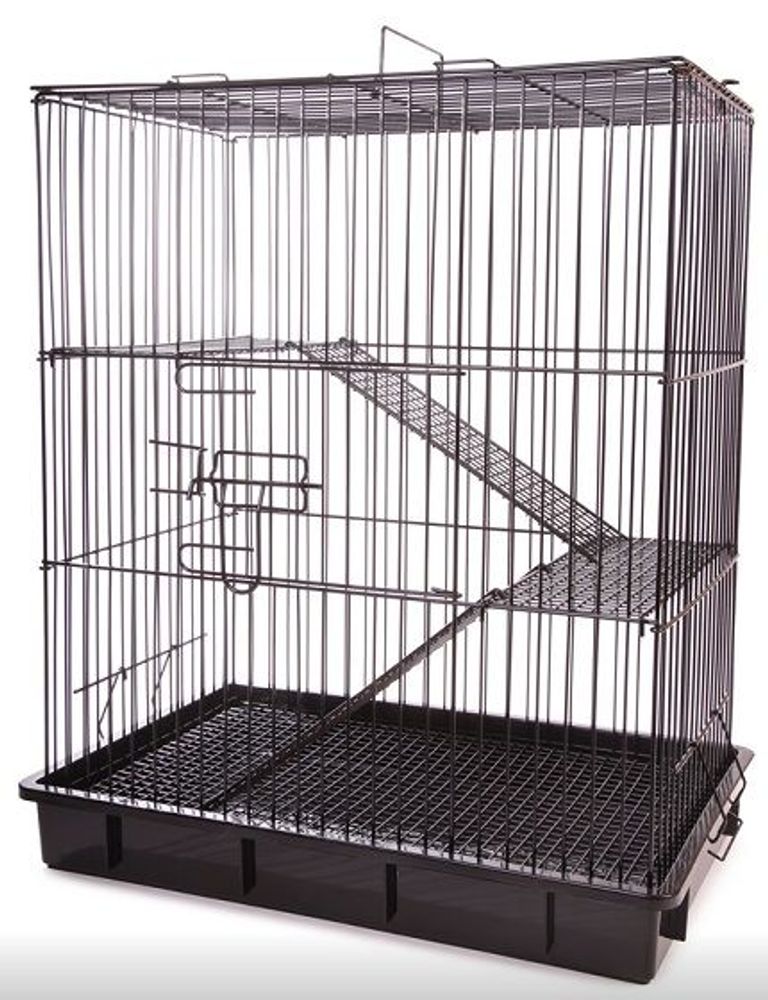 Клетка для грызунов "Чистый котик" черный AT01 (55,5*37*64,5 см)