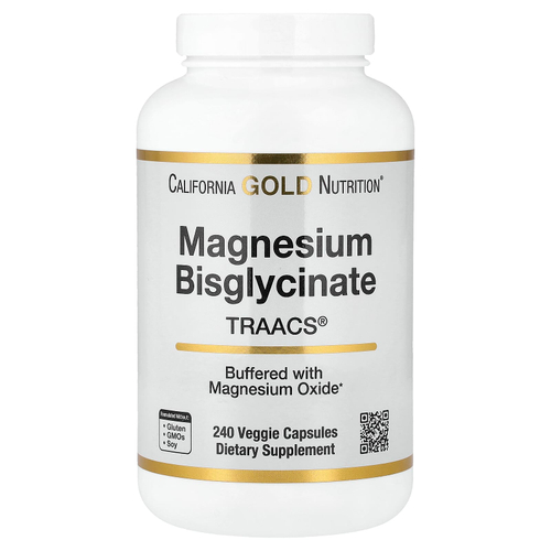 California Gold Nutrition, хелатный бисглицинат магния, Albion TRAACS®, 240 растительных капсул (100 мг в 1 капсуле)