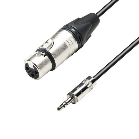 Adam Hall K5 MYF 0300 - кабель микрофонный, Neutrik XLR (F) - TRS (jack) stereo 3.5 mm, 2 x 0.22 мм2