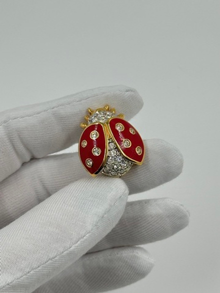 Брошь Божья коровка Swarovski