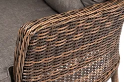"Алиса" кресло плетеное, цвет коричневый с подушками