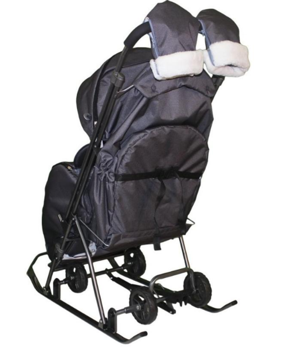 Санки коляска GALAXY KIDS 3-2 С серебро.