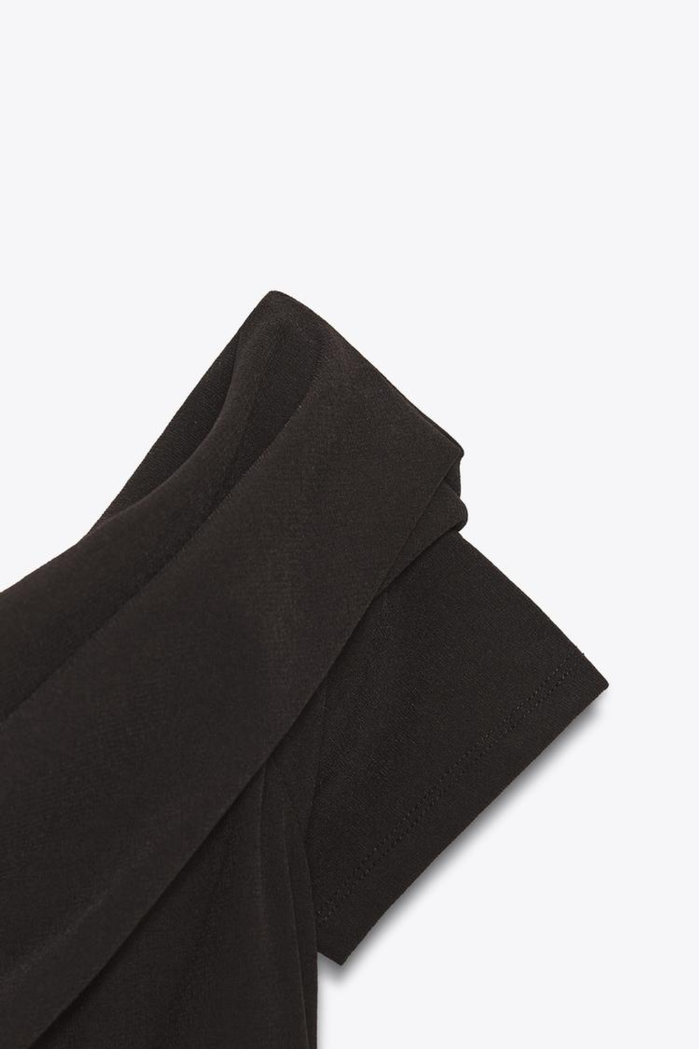 ZARA АСИММЕТРИЧНЫЙ ТОП СО СБОРКАМИ, ТЕМНО-КОРИЧНЕВЫЙ