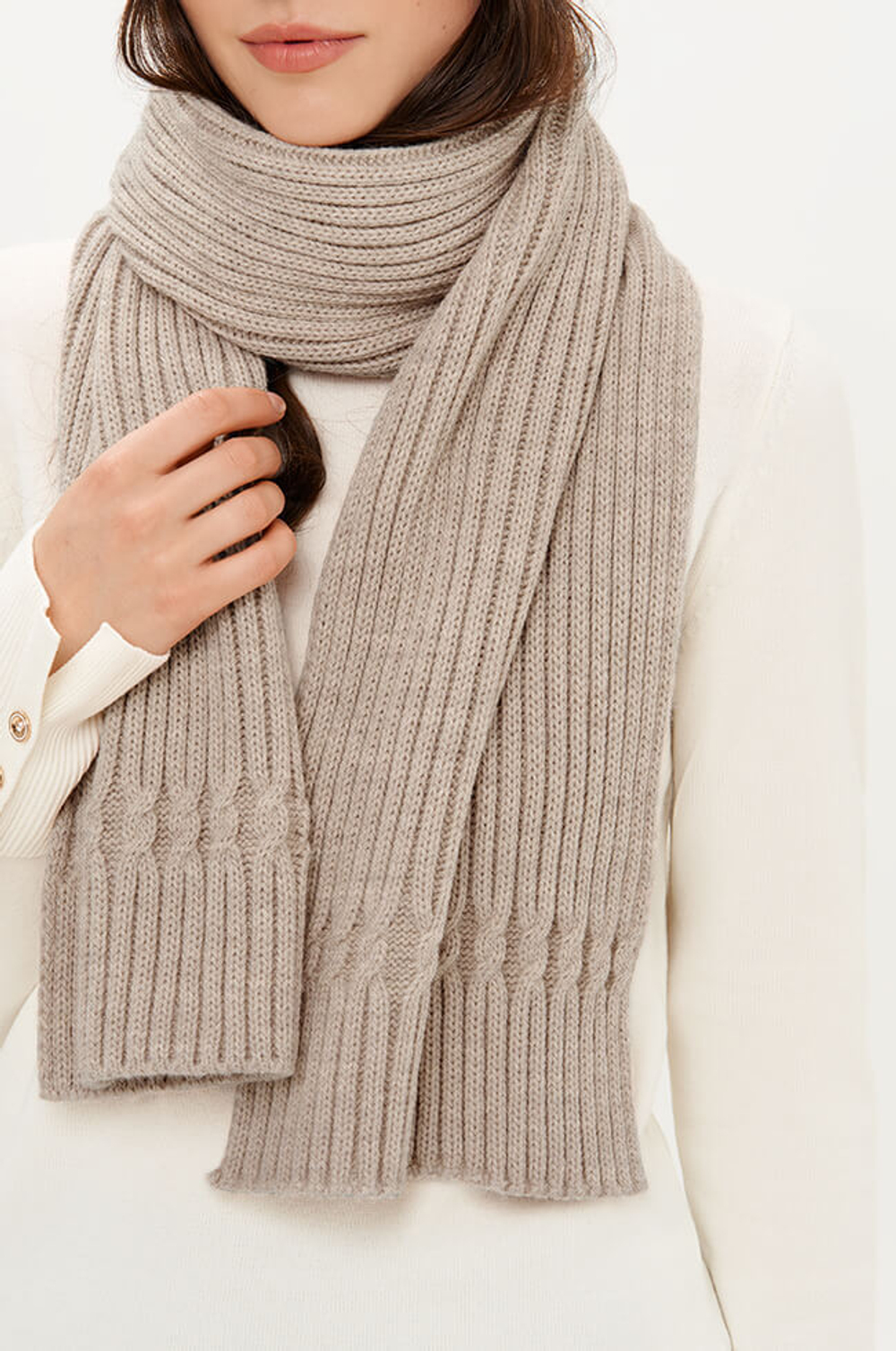 8424 Шарф женский (бежевый)