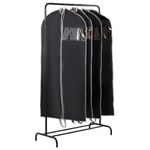 Чехол для одежды на молнии с ручками дорожный 60х120 см, черный, SHAMAANI (ШАМААНИ), 609603