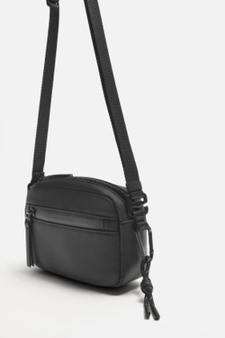 ZARA СУМКА С ПРОРЕЗИНЕННЫМ ПОКРЫТИЕМ, ЧЕРНЫЙ