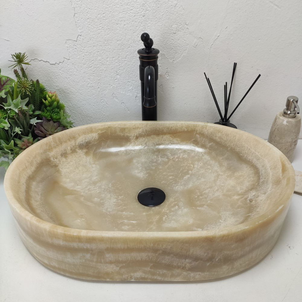 Раковина из оникса Oval Yellow Big OY-61558 60*40*13